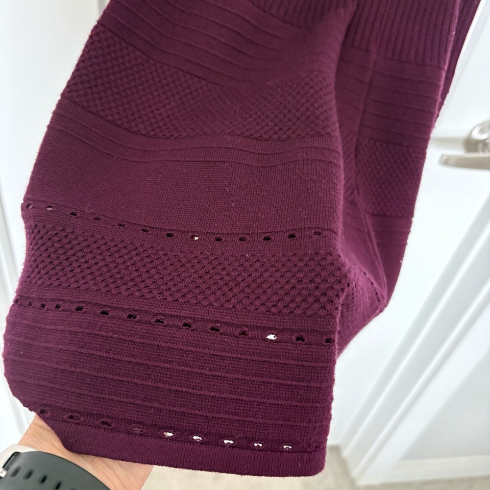 Eliza J Rich Fit and Flare Sweater Dress Burgundy Long Sleeve - XS - Picture 7 of 11